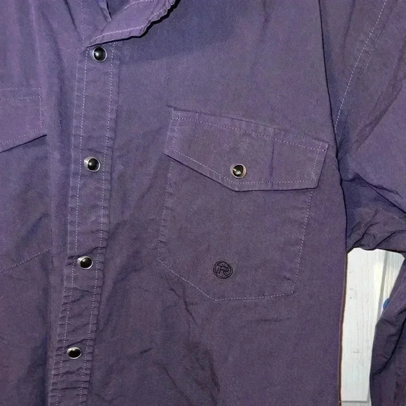 Roper Western Button Shirt BOYS XL (16-18) -Pearl Snaps-solid Long Sleeve-NICE - Picture 2 of 10